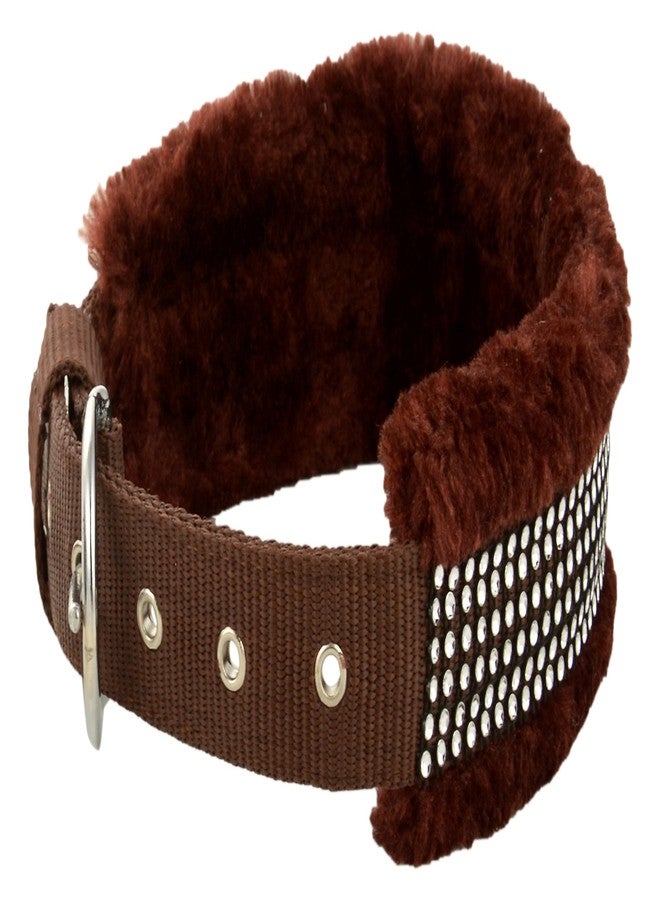 Skora Fancy Fur Dog Collar Large Brown - Image 4